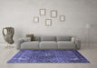 Machine Washable Persian Blue Traditional Rug in a Living Room, wshtr1654blu