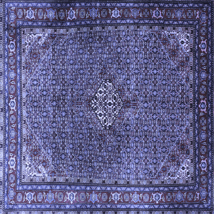 Square Machine Washable Persian Blue Traditional Rug, wshtr1654blu