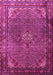 Machine Washable Persian Pink Traditional Rug, wshtr1654pnk