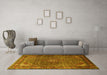 Machine Washable Persian Yellow Traditional Rug in a Living Room, wshtr1654yw