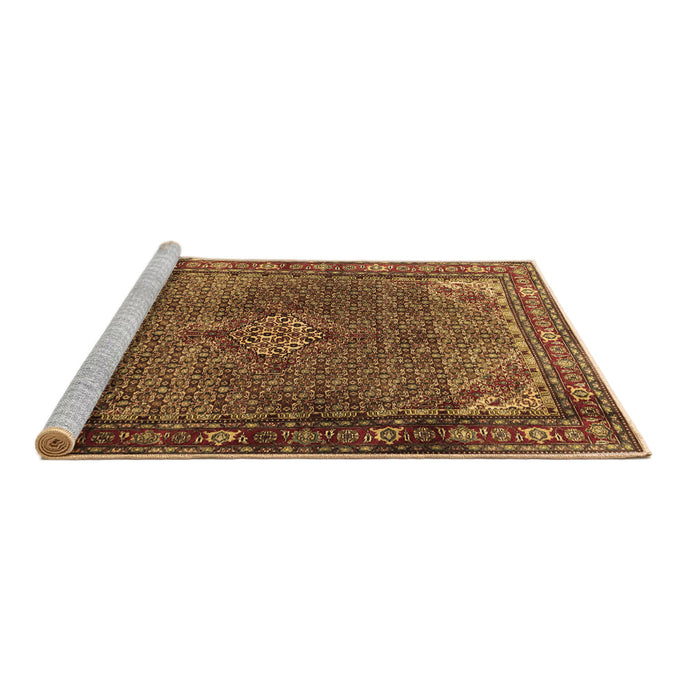 Sideview of Machine Washable Persian Brown Traditional Rug, wshtr1654brn