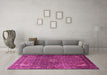 Machine Washable Persian Pink Traditional Rug in a Living Room, wshtr1654pnk