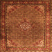 Round Machine Washable Persian Orange Traditional Area Rugs, wshtr1654org