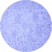 Round Persian Blue Traditional Rug, tr1655blu