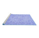 Sideview of Machine Washable Persian Blue Traditional Rug, wshtr1655blu