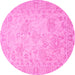 Round Persian Pink Traditional Rug, tr1655pnk