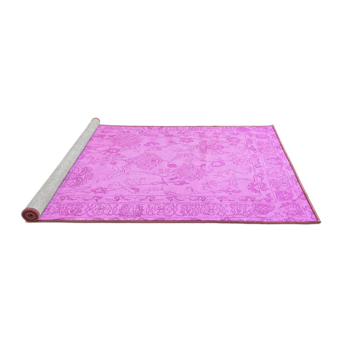 Sideview of Machine Washable Persian Purple Traditional Area Rugs, wshtr1655pur