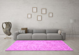 Machine Washable Persian Purple Traditional Area Rugs in a Living Room, wshtr1655pur