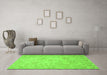 Machine Washable Persian Green Traditional Area Rugs in a Living Room,, wshtr1655grn