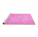 Sideview of Machine Washable Persian Pink Traditional Rug, wshtr1655pnk