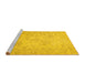 Sideview of Machine Washable Persian Yellow Traditional Rug, wshtr1655yw