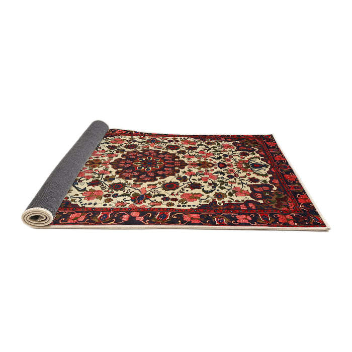 Sideview of Traditional Saffron Red Medallion Rug, tr1656