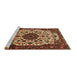 Sideview of Machine Washable Medallion Brown Traditional Rug, wshtr1656brn