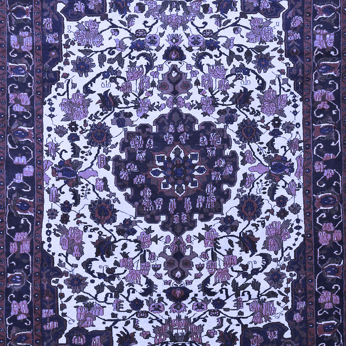Machine Washable Medallion Blue Traditional Rug, wshtr1656blu