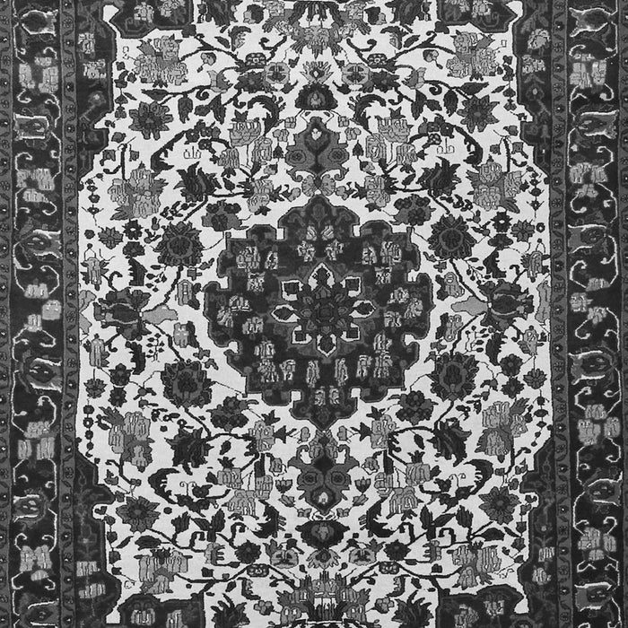 Serging Thickness of Machine Washable Medallion Gray Traditional Rug, wshtr1656gry
