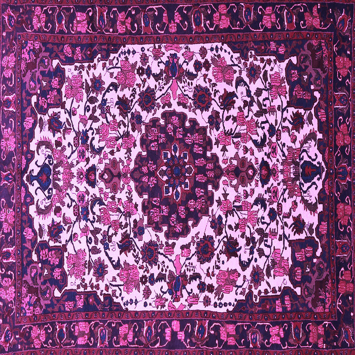 Square Medallion Purple Traditional Rug, tr1656pur
