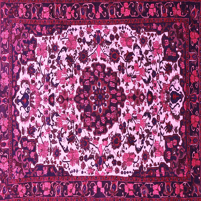 Square Machine Washable Medallion Pink Traditional Rug, wshtr1656pnk