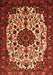 Serging Thickness of Machine Washable Medallion Orange Traditional Area Rugs, wshtr1656org