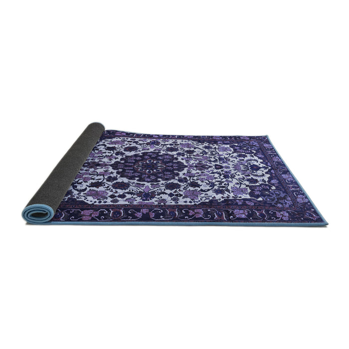 Sideview of Medallion Blue Traditional Rug, tr1656blu
