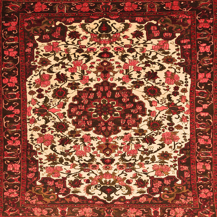 Serging Thickness of Medallion Orange Traditional Rug, tr1656org
