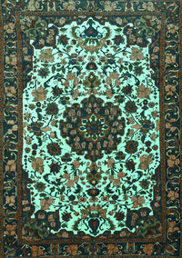 Medallion Turquoise Traditional Rug, tr1656turq