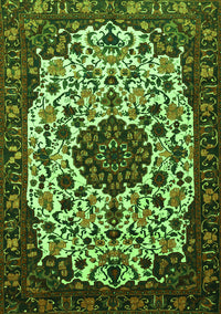 Medallion Green Traditional Rug, tr1656grn