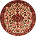 Machine Washable Medallion Orange Traditional Area Rugs, wshtr1656org