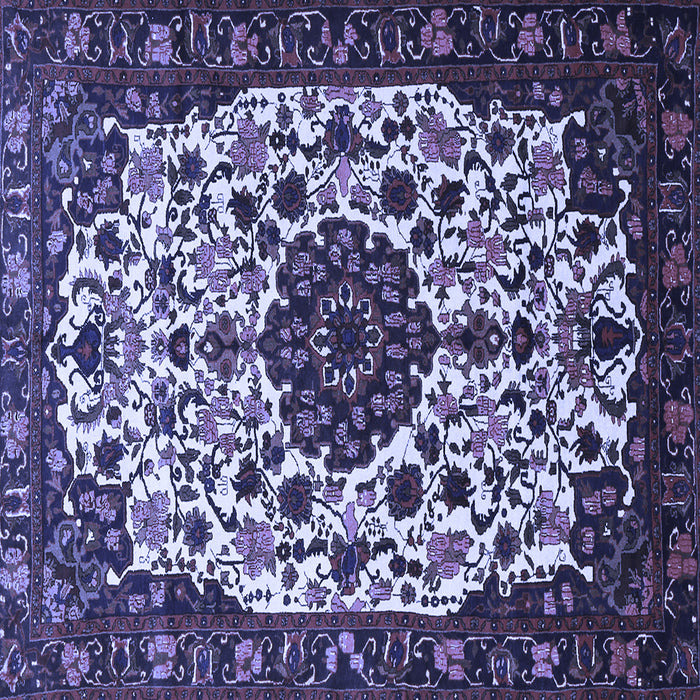 Square Medallion Blue Traditional Rug, tr1656blu