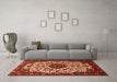 Machine Washable Medallion Orange Traditional Area Rugs in a Living Room, wshtr1656org