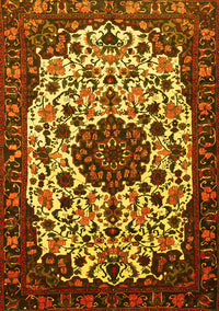 Medallion Yellow Traditional Rug, tr1656yw