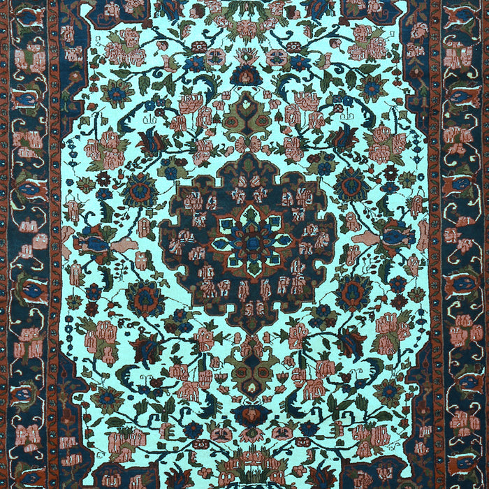 Medallion Light Blue Traditional Rug, tr1656lblu