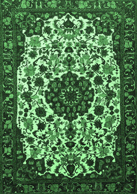 Medallion Emerald Green Traditional Rug, tr1656emgrn