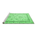 Sideview of Machine Washable Persian Emerald Green Traditional Area Rugs, wshtr1657emgrn