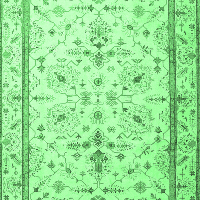 Machine Washable Persian Emerald Green Traditional Area Rugs, wshtr1657emgrn