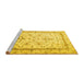 Sideview of Machine Washable Persian Yellow Traditional Rug, wshtr1657yw