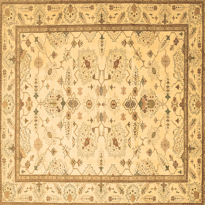 Square Machine Washable Persian Brown Traditional Rug, wshtr1657brn