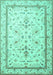 Machine Washable Persian Turquoise Traditional Area Rugs, wshtr1657turq