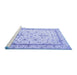 Sideview of Machine Washable Persian Blue Traditional Rug, wshtr1657blu