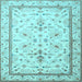 Square Machine Washable Persian Light Blue Traditional Rug, wshtr1657lblu