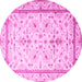 Round Persian Pink Traditional Rug, tr1657pnk