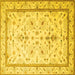 Square Machine Washable Persian Yellow Traditional Rug, wshtr1657yw