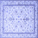 Square Persian Blue Traditional Rug, tr1657blu