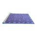 Sideview of Machine Washable Persian Blue Traditional Rug, wshtr1658blu