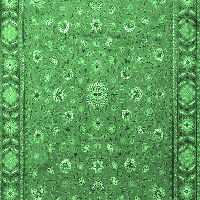 Machine Washable Persian Emerald Green Traditional Area Rugs, wshtr1658emgrn