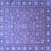 Square Persian Blue Traditional Rug, tr1658blu