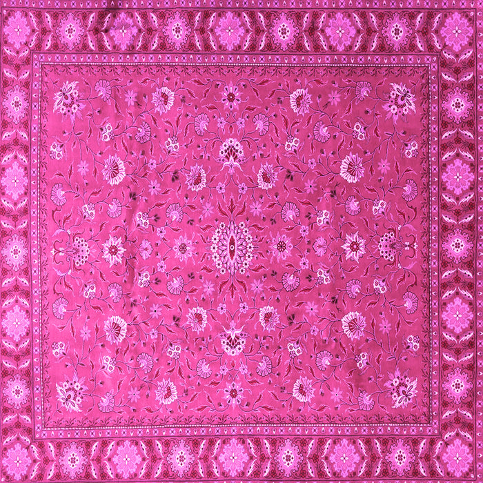 Square Machine Washable Persian Pink Traditional Rug, wshtr1658pnk