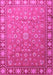 Machine Washable Persian Pink Traditional Rug, wshtr1658pnk