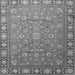 Round Machine Washable Persian Gray Traditional Rug, wshtr1658gry