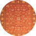 Machine Washable Persian Orange Traditional Area Rugs, wshtr1658org