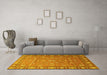 Machine Washable Persian Yellow Traditional Rug in a Living Room, wshtr1658yw